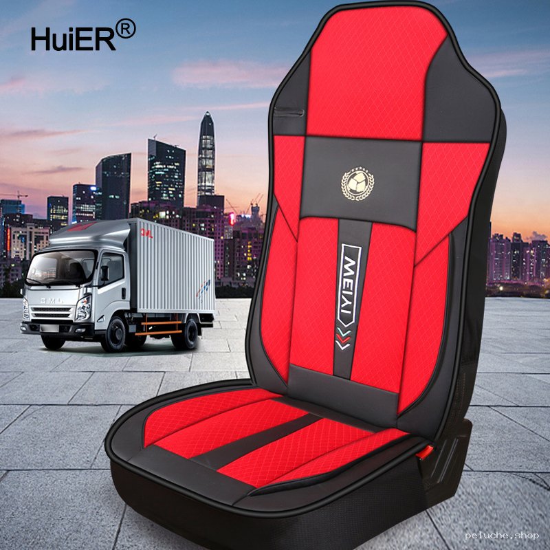 Housse de siège camion HuiER® rouge & noire - Confort
