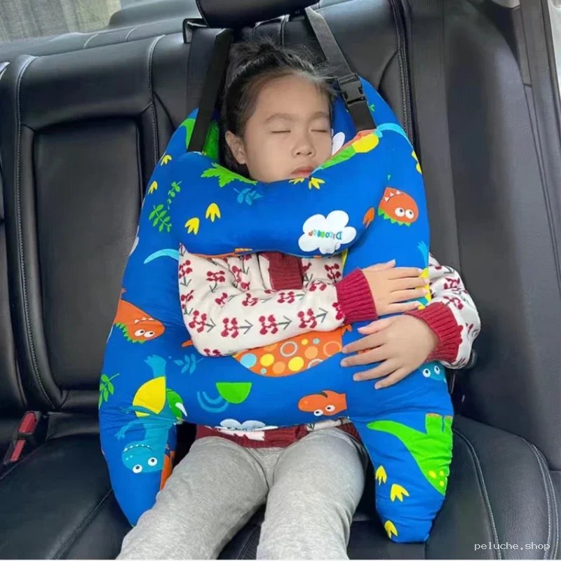 Coussin de voyage enfant dinosaure pour voiture | Confort sieste