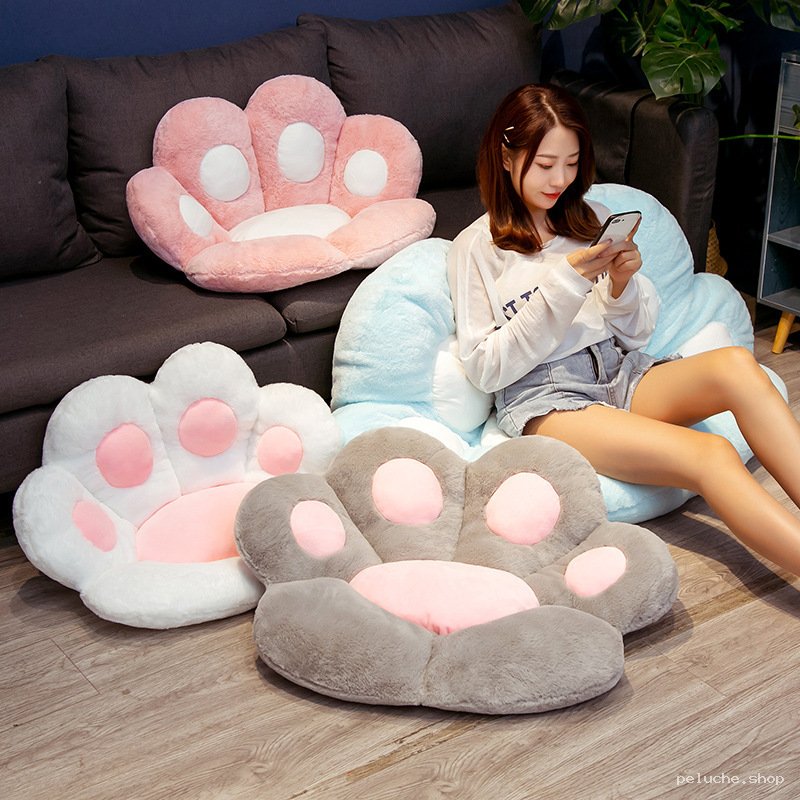 Coussin géant patte de chat | Peluche douce & confortable