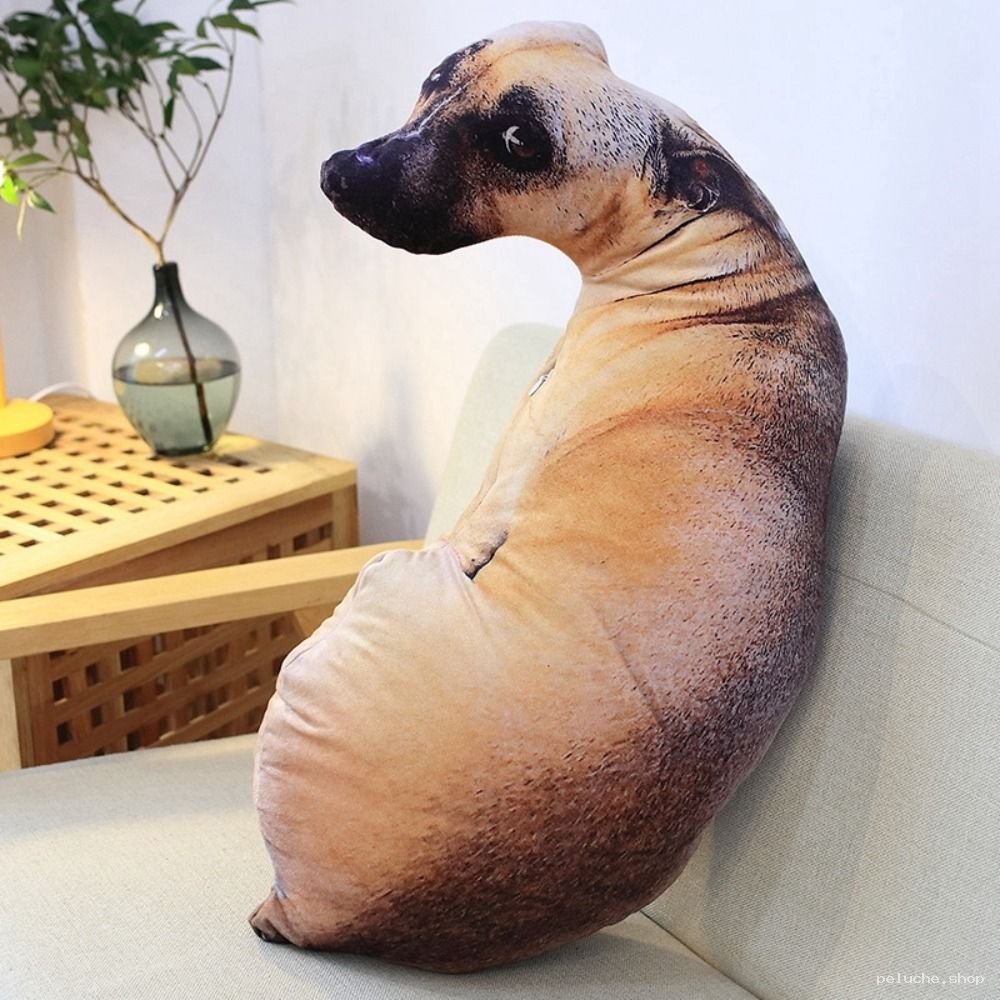 Peluche chien assis réaliste – Confort et décoration unique