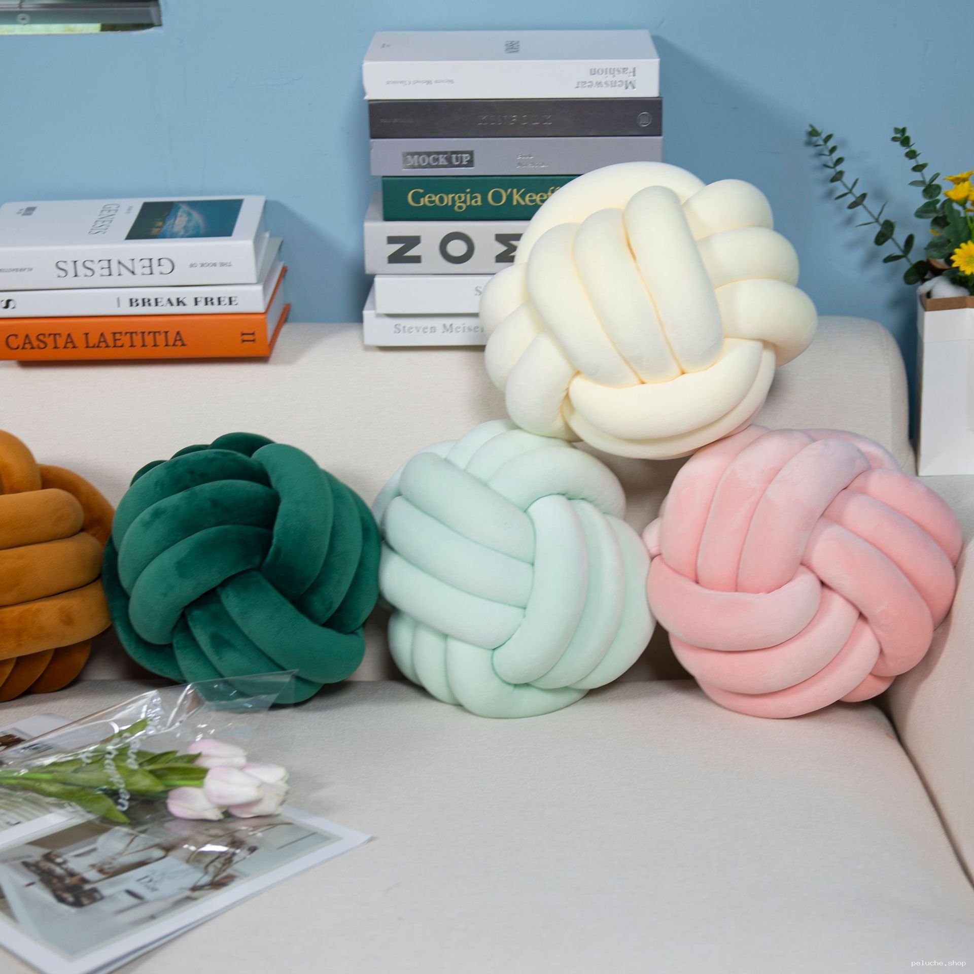 Coussins Nœuds Décoratifs Doux - Style Nordique & Confort