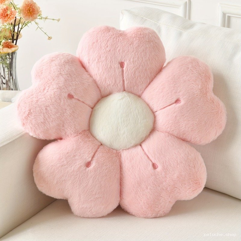 Coussin Fleur Rose Peluche – Confort Doux et Décoration Mignonne