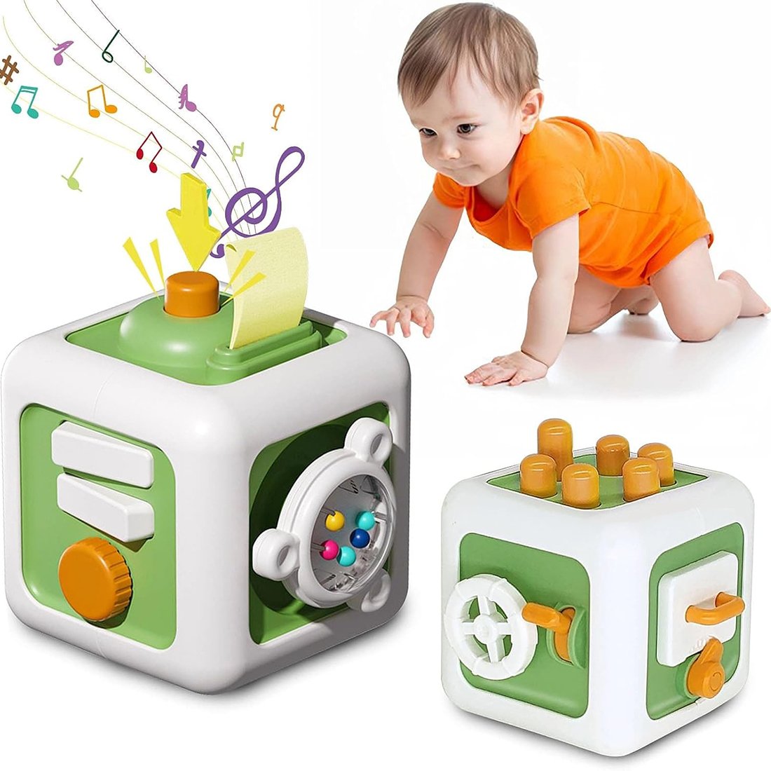 Jouet Bébé: Cube d'Activités Montessori Musical & Sensoriel