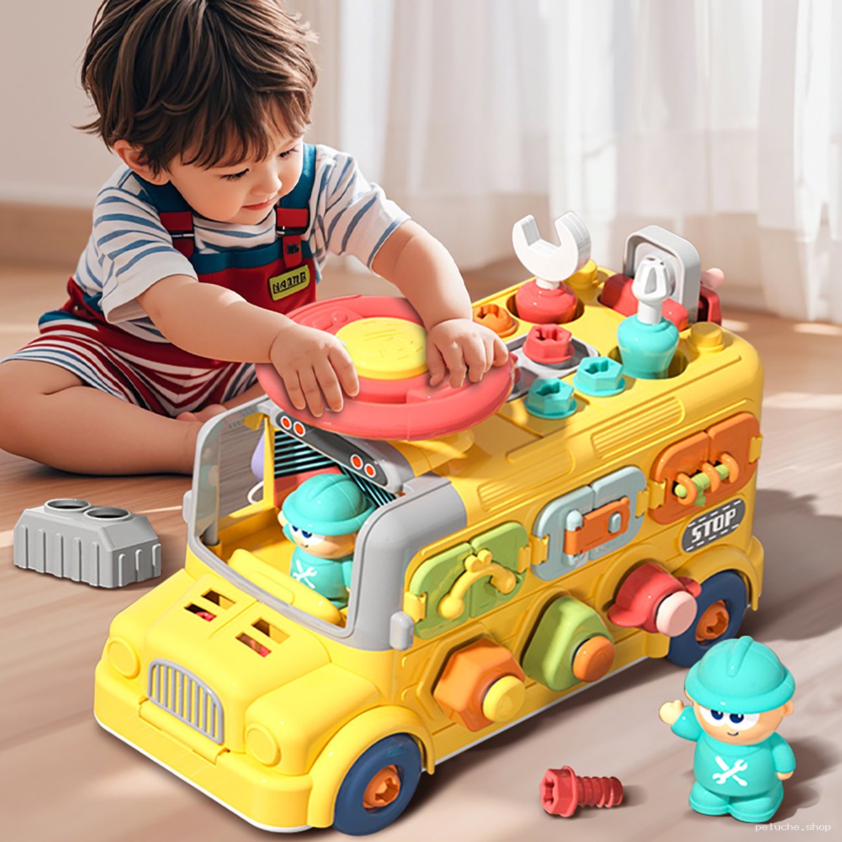 Bus Jouet Éducatif Montessori Outils & Formes pour Enfants