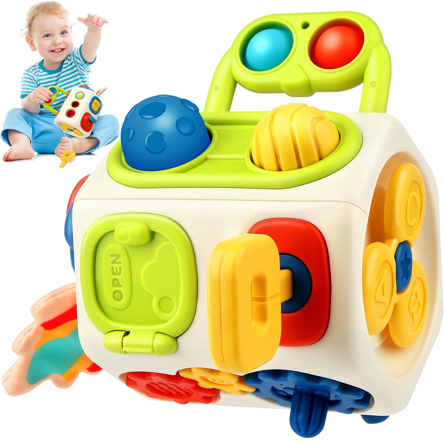 Cube d'activités Montessori bébé | Jouet d'éveil interactif