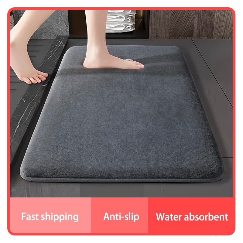 Tapis de Bain Absorbant Antidérapant Doux et Confortable