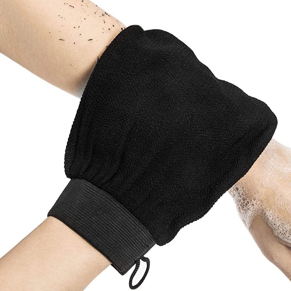 Gant exfoliant noir | Peau douce et éclatante | Gommage corps
