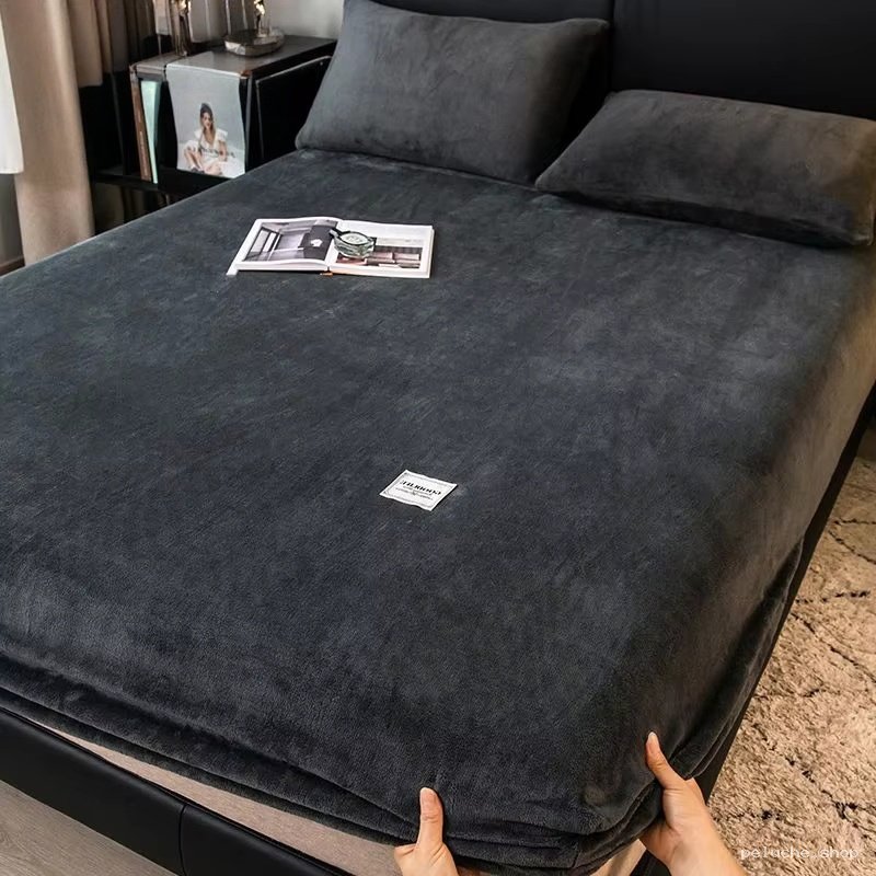 Drap-housse Polaire Gris Anthracite Doux & Chaleureux