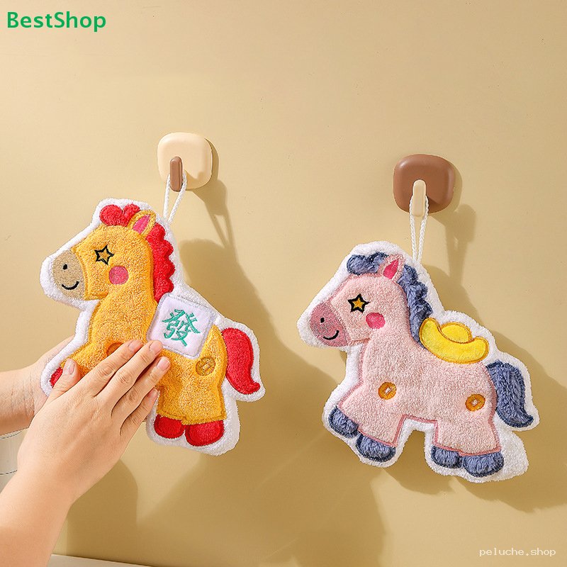 Éponges Cheval en Peluche | Serviette de Bain Déco Amusante