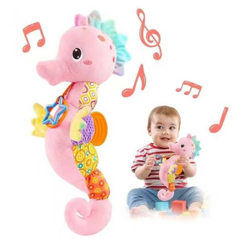 Hippocampe Musical Rose pour Bébé | Jouet d'Éveil Sensoriel