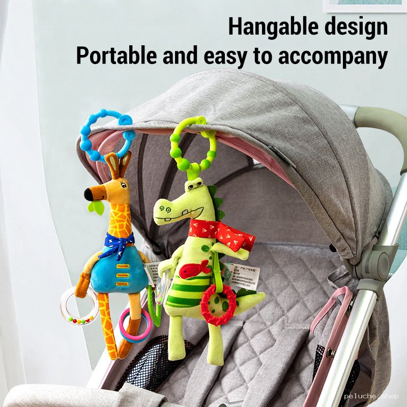Peluche Girafe Crocodile Suspendue Poussette | Hochet Bébé