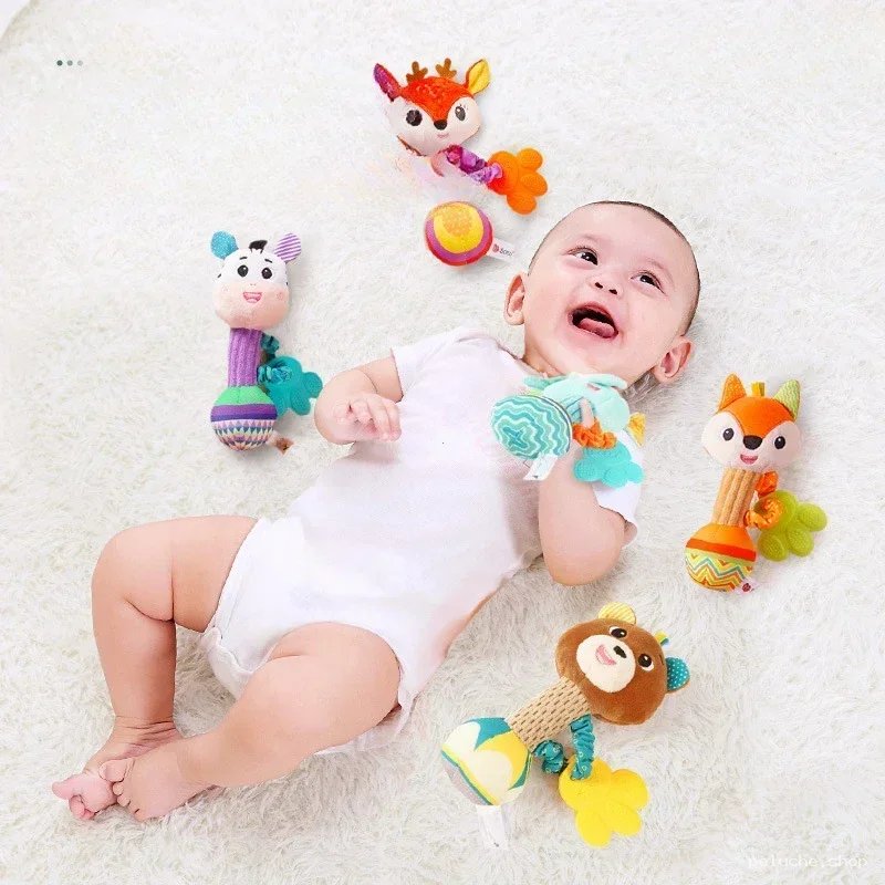 Hochets Animaux Doux pour Bébé | Jouets d'Éveil Sensoriel