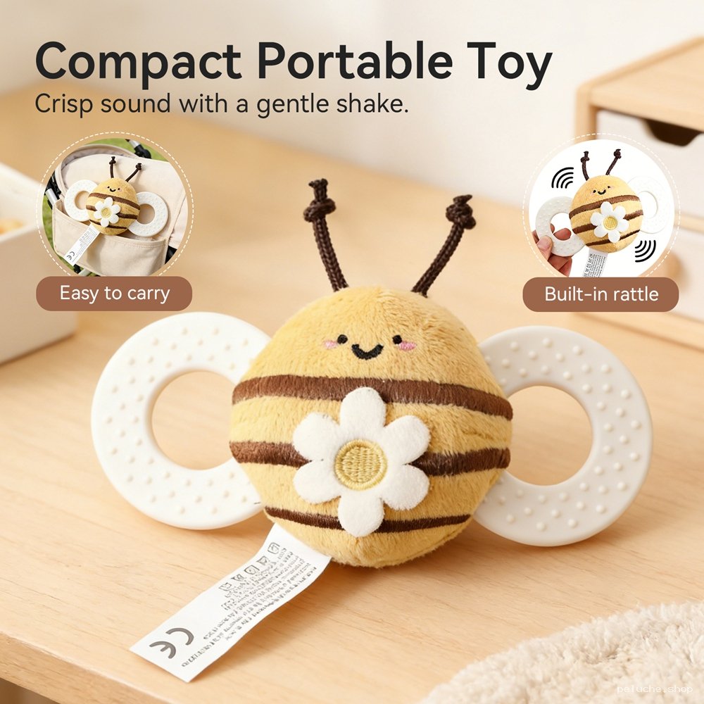 Hochet abeille mignon portable - Jouet bébé & anneau dentition