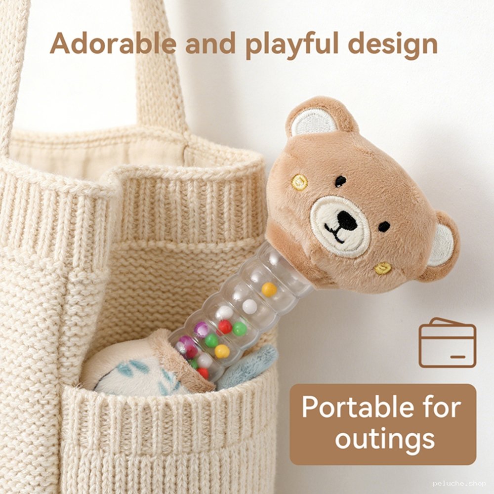 Hochet bébé ours en peluche – Jouet adorable et portable