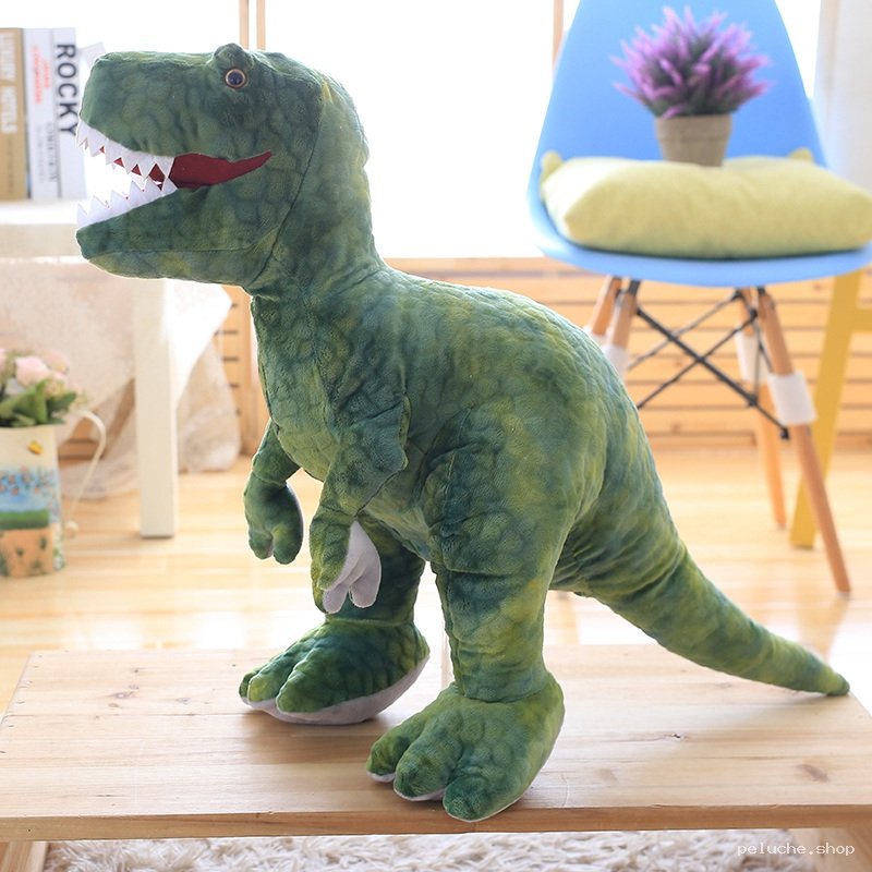 Peluche T-Rex Géant Vert - Doudou Dinosaure Réaliste & Doux