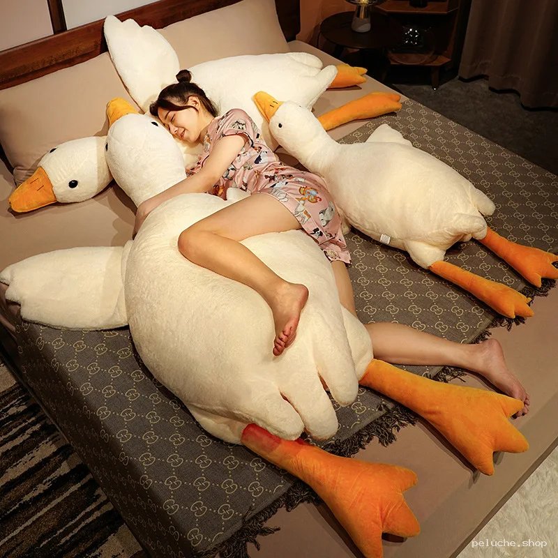 Peluche Oie Géante Douce - Oreiller Câlin Confortable
