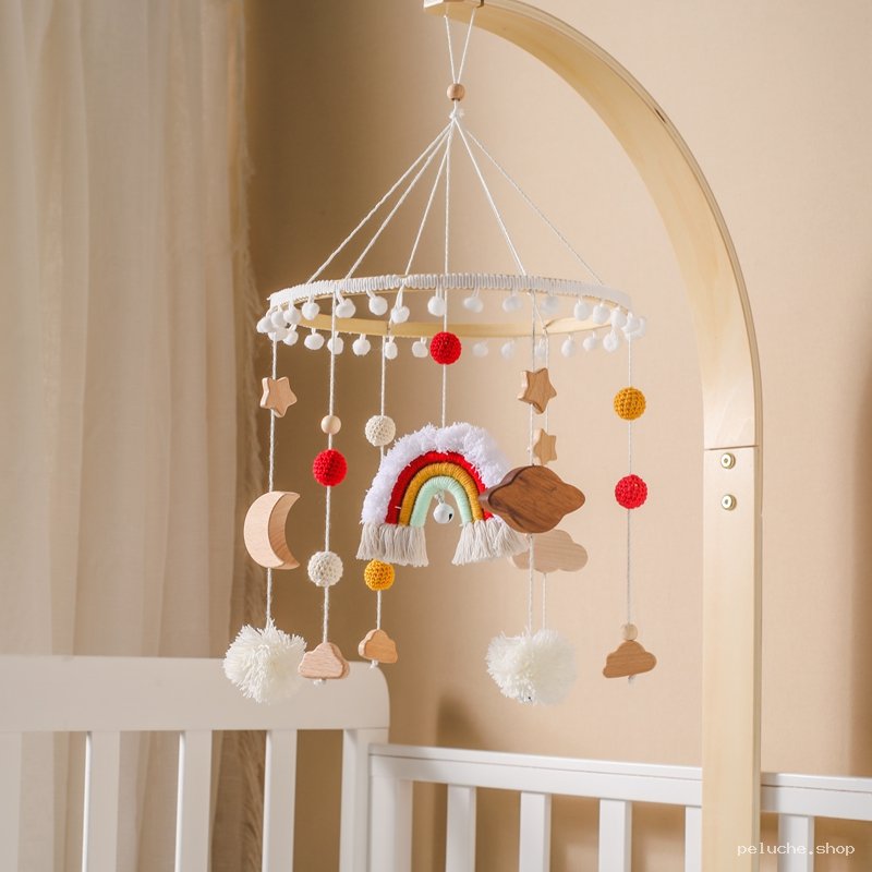 Mobile Bébé Arc-en-ciel & Bois Naturel | Décoration Chambre