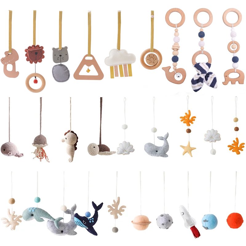 Accessoires pour mobile bébé | Jouets sensoriels bois et crochet