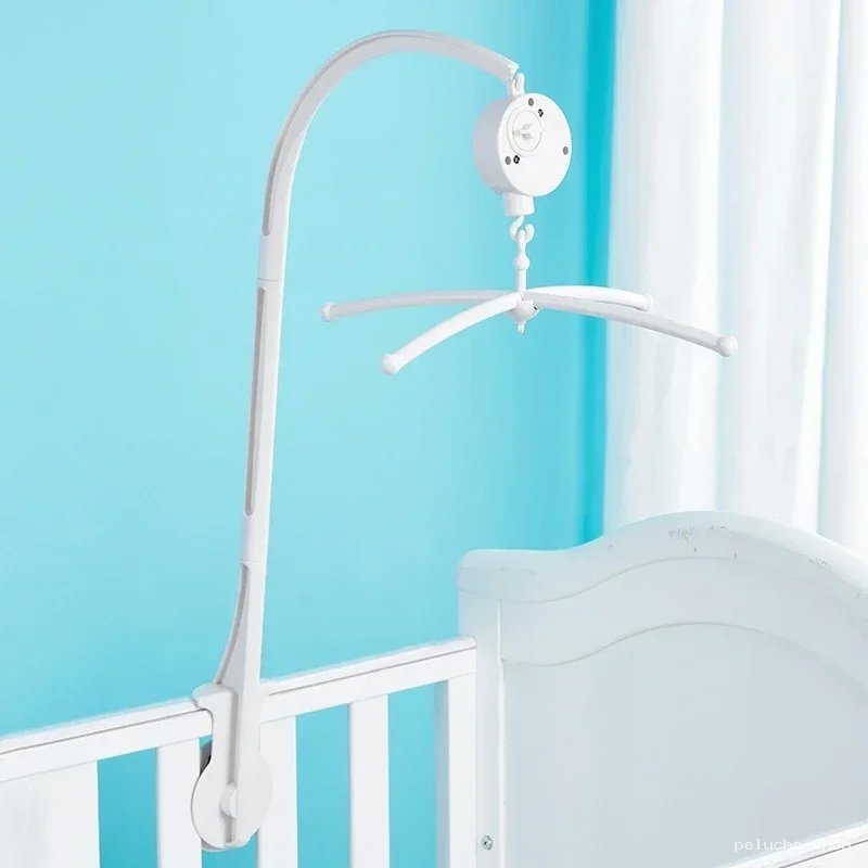 Support Mobile Musical Lit Bébé - Bras Réglable Blanc