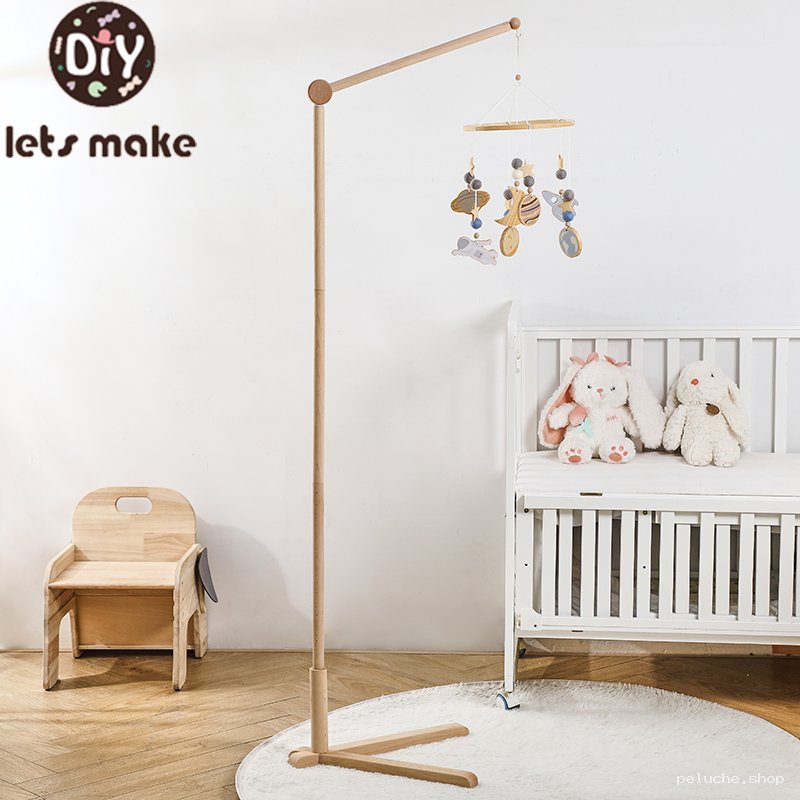 Support mobile bébé bois naturel | Décoration chambre d'enfant