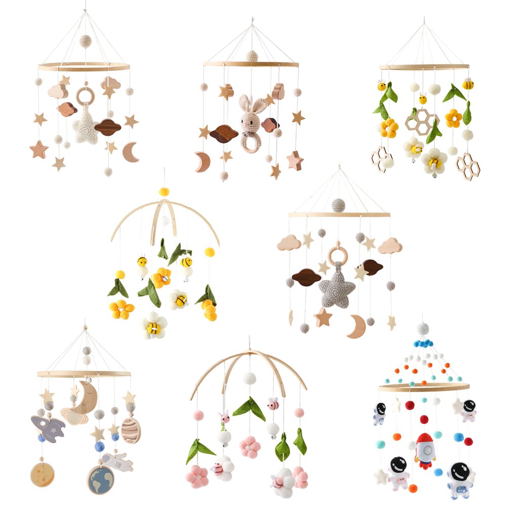 Mobiles Bébé en Bois et Feutrine – Décoration Chambre Enfant