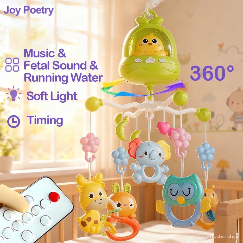 Mobile Bébé Musical 360° avec Projection Lumière et Sons