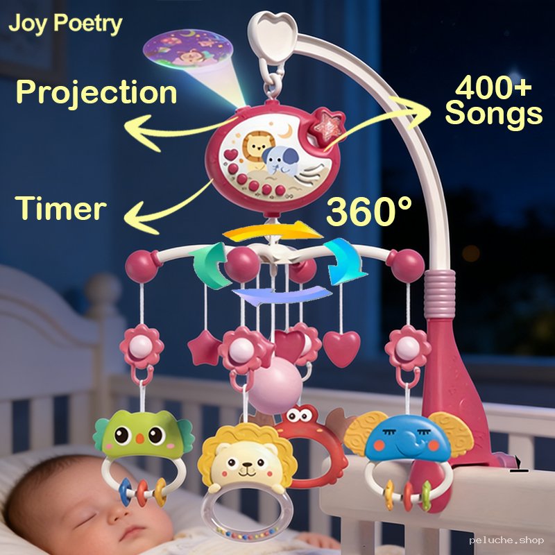 Mobile Musical Bébé Projecteur Rotatif 360° - 400+ Chansons