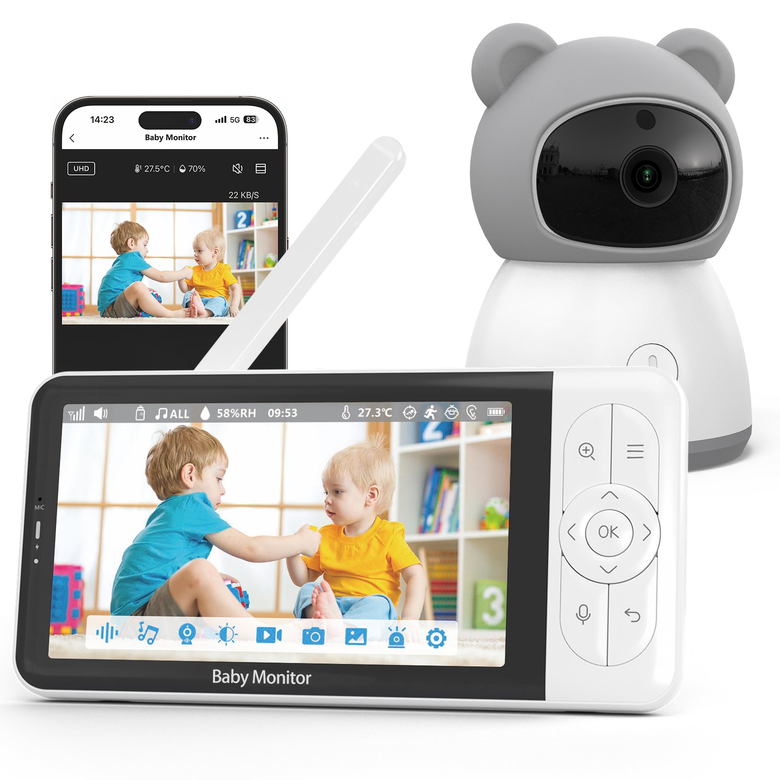 Baby Monitor Vidéo Connecté - Caméra et Écran HD