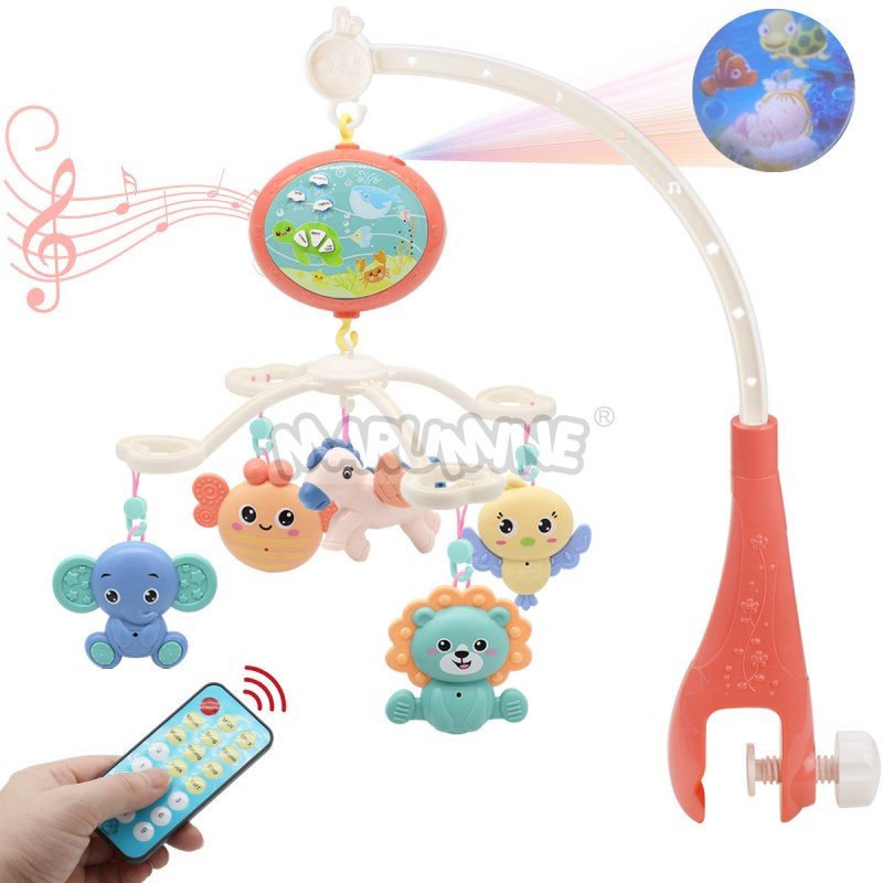 Mobile bébé musical projecteur avec télécommande - Animaux