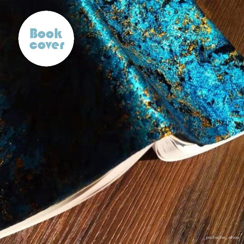 Housse de livre velours bleu or - Élégance unique et chic