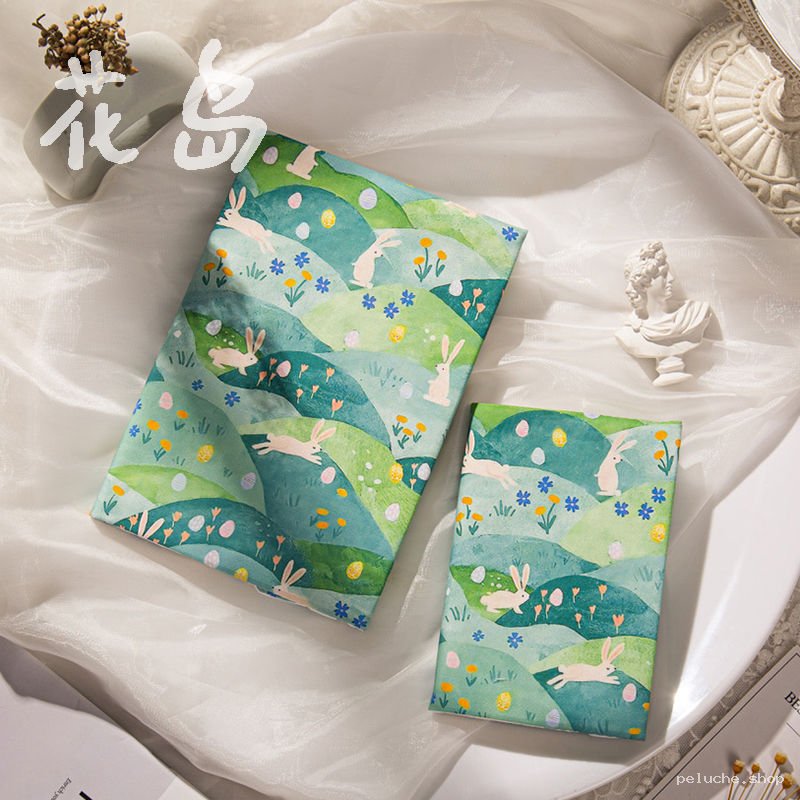 Motif Lapins de Pâques & Fleurs Printanières - Ambiance Joyeuse