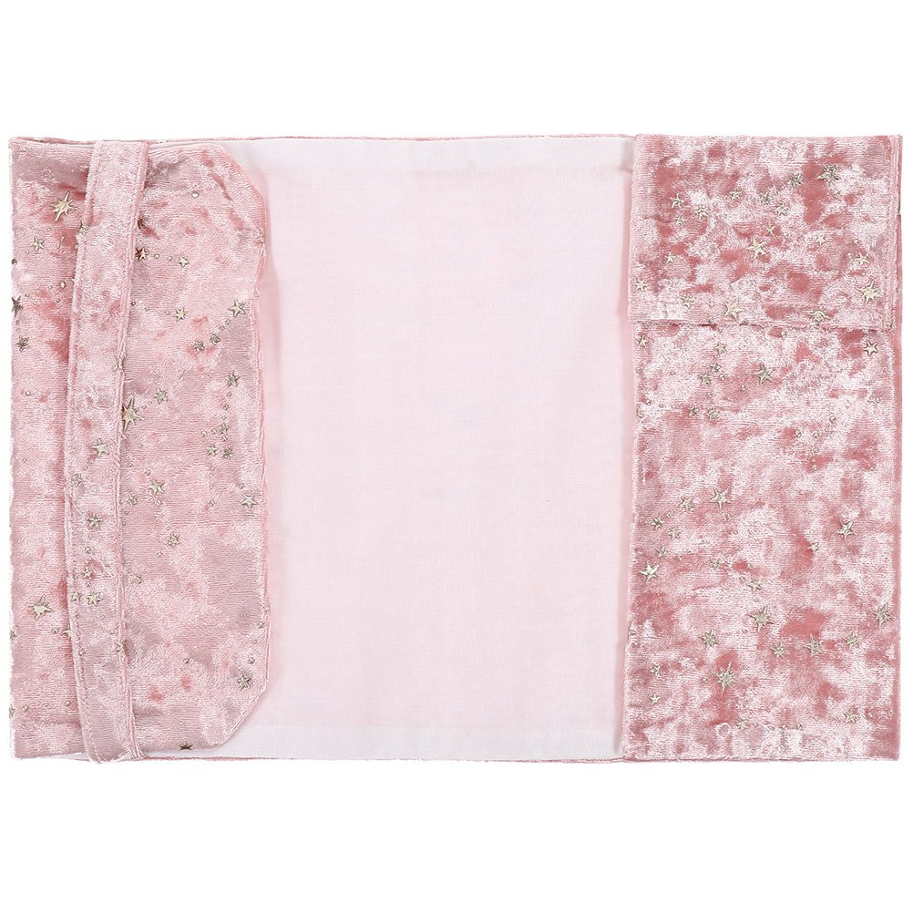 Couverture en velours rose étoiles - Douceur et magie