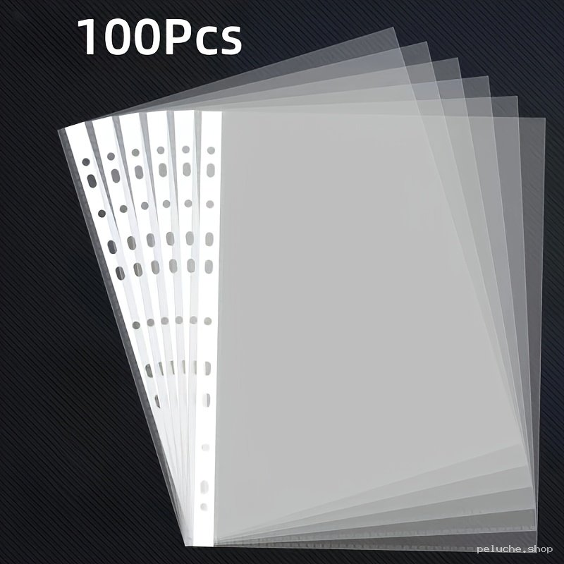 100 Protège-Feuilles Transparentes A4 pour Classeur