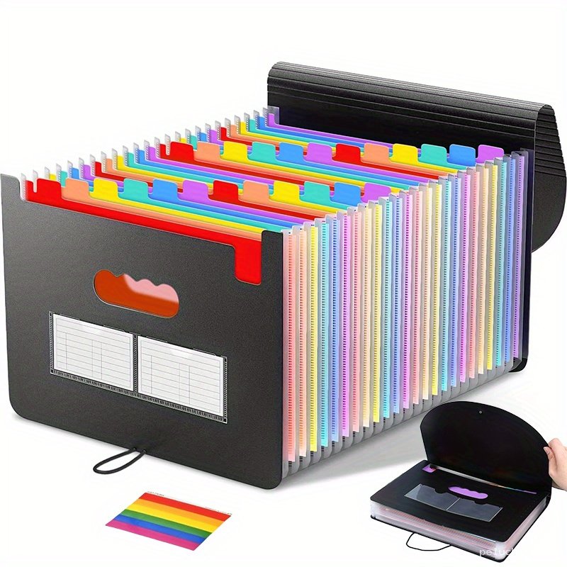 Classeur Extensible Accordeon A4 - Rangement Documents Coul.