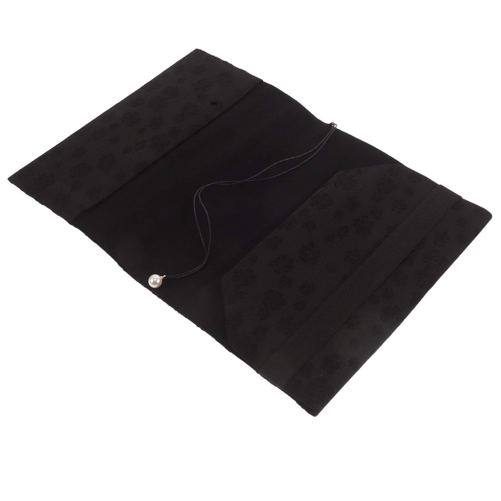 Housse Noire Élégante avec Motifs et Fermeture Perle