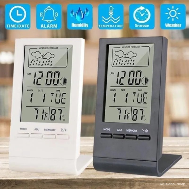 Station météo digitale avec alarme, température et humidité