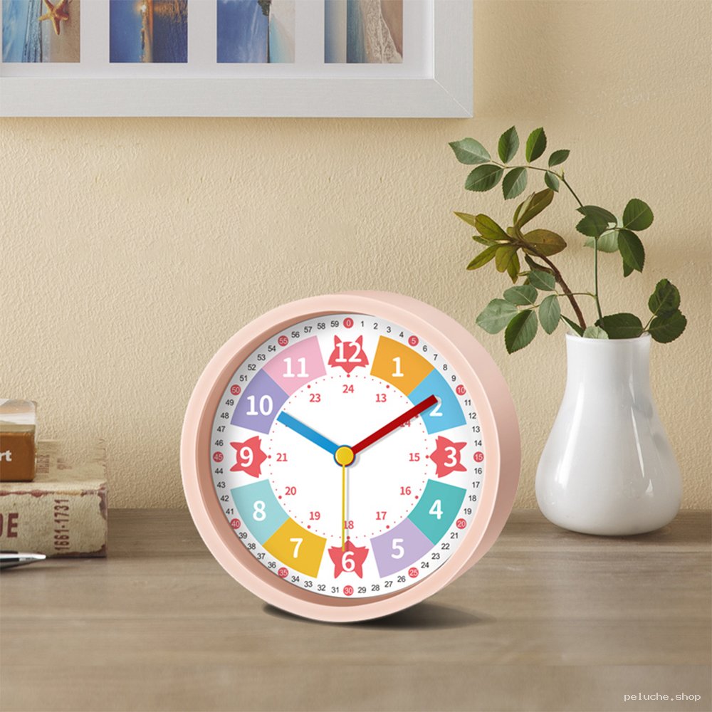 Réveil Pédagogique Enfant Rose - Apprenez l'Heure Facilement