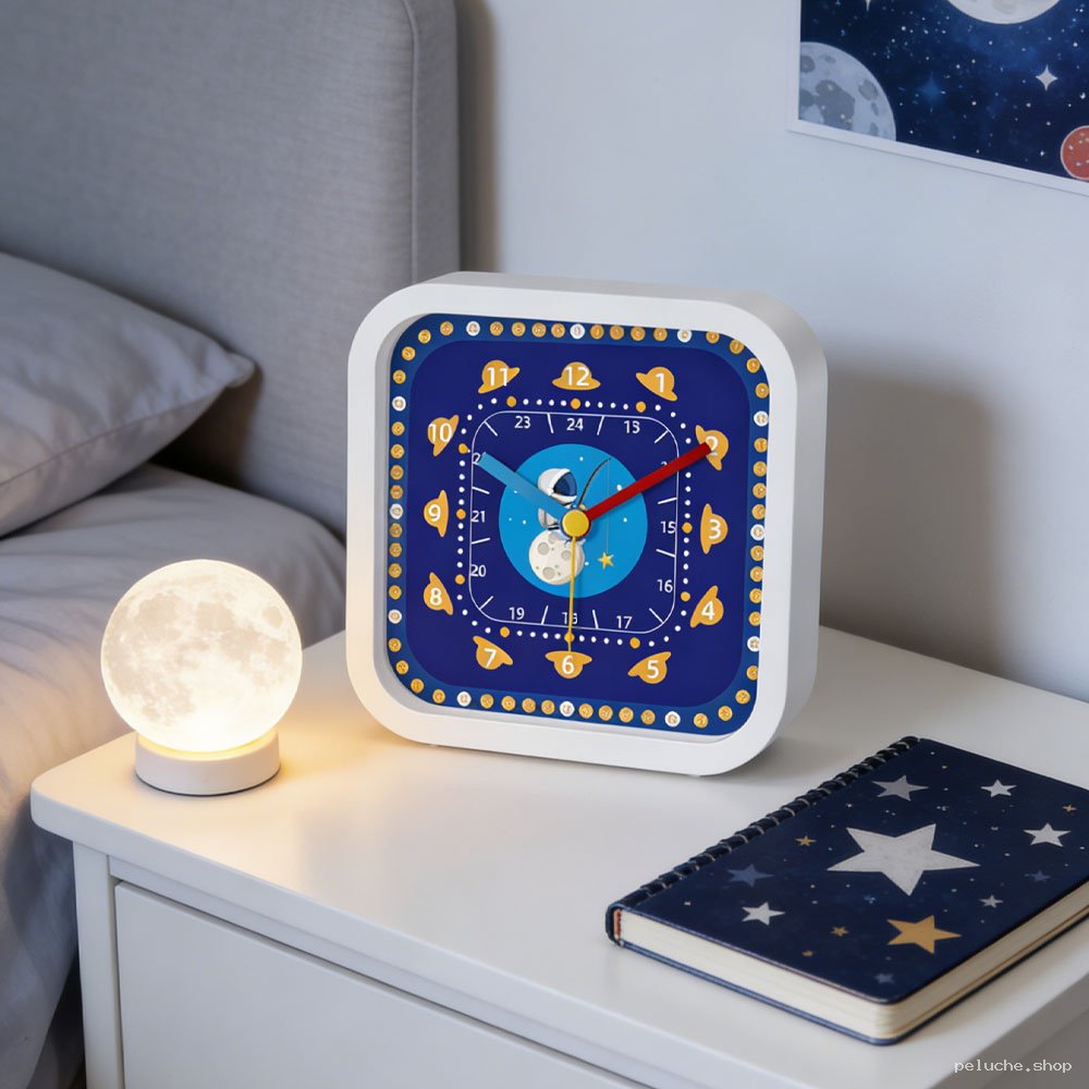 Réveil enfant astronaute lune 24h | Déco chambre espace