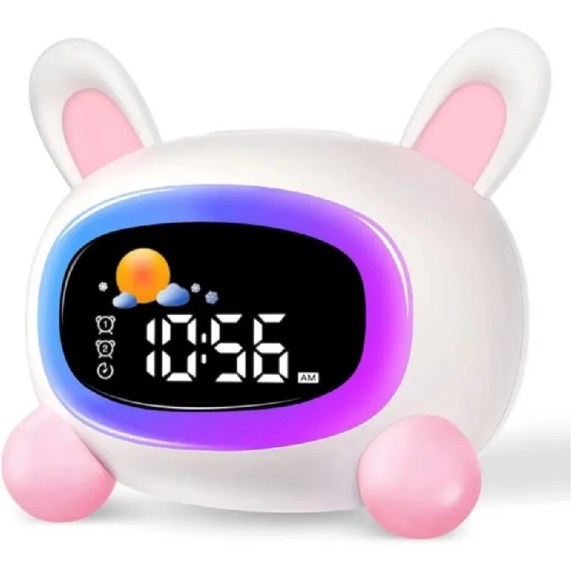Réveil lapin veilleuse enfant - Horloge digitale mignonne