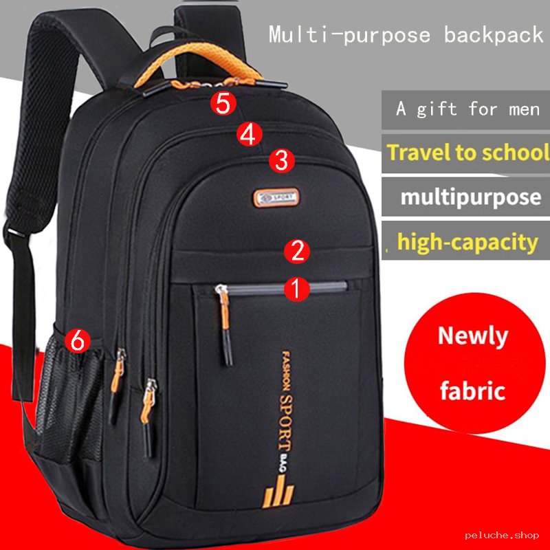 Sac à dos multi-usages noir - Homme, école, grande capacité