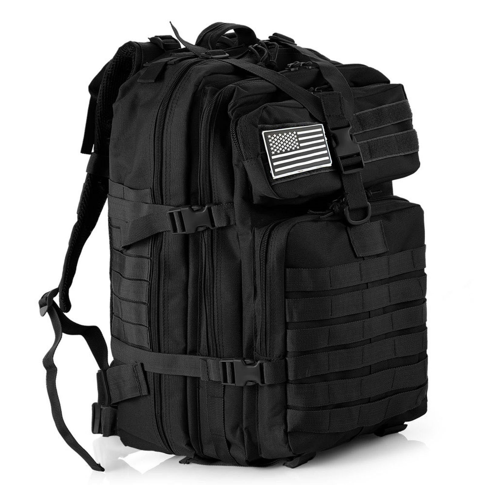 Sac à dos tactique militaire noir - Robuste et polyvalent.