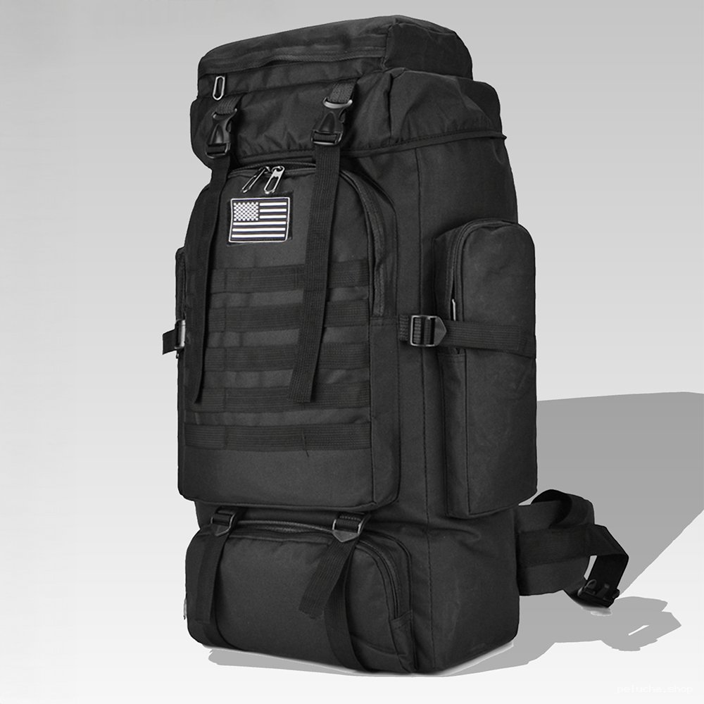 Grand Sac à Dos Tactique Militaire Noir - Robuste & Polyvalent