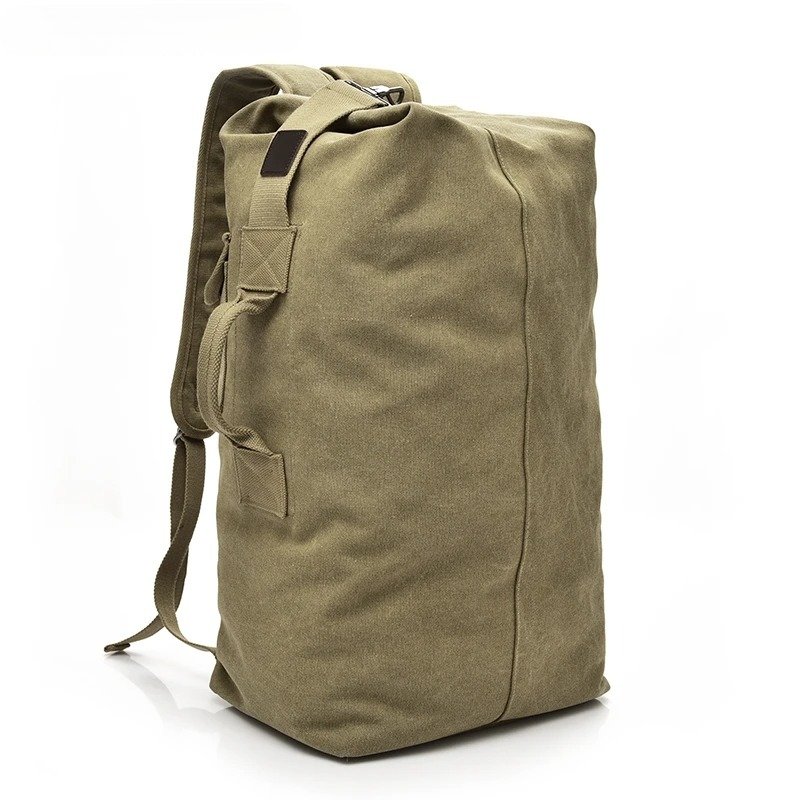 Sac de sport robuste en toile kaki | Sac marin vintage
