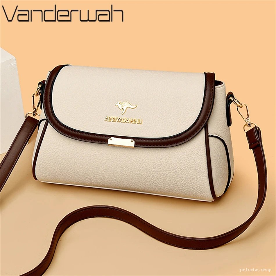 Sac à bandoulière femme élégant crème et marron Vanderwah
