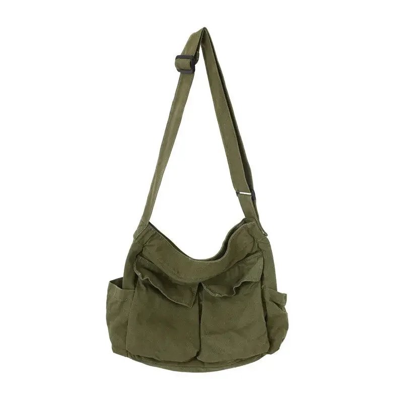 Sac bandoulière toile kaki | Style décontracté et pratique