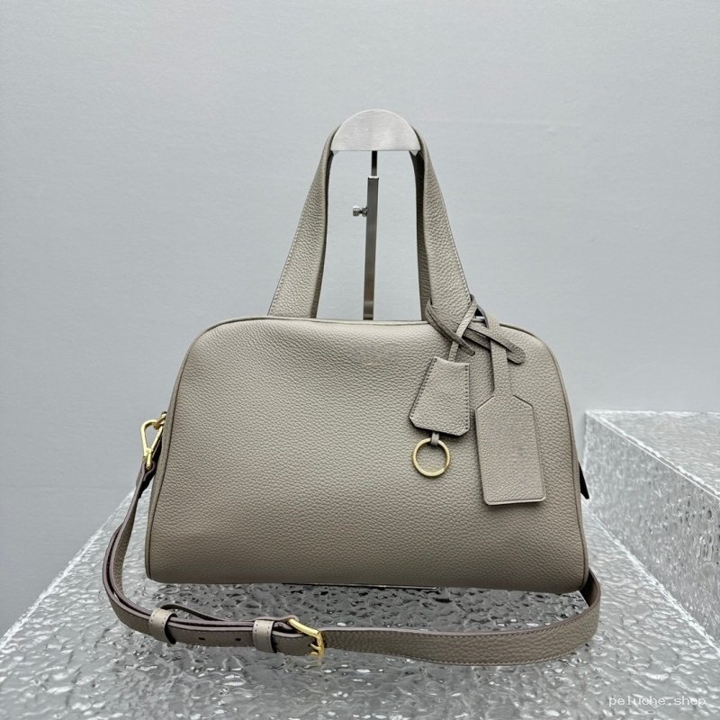 Sac à main cuir grainé gris taupe | Élégance intemporelle
