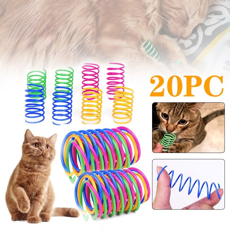 Lot de 20 Jouets Ressorts Colorés pour Chats | Divertissement Félin