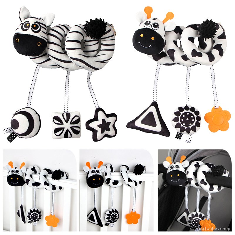 Jouet Spirale d'Éveil Bébé Zèbre Girafe – Poussette & Lit
