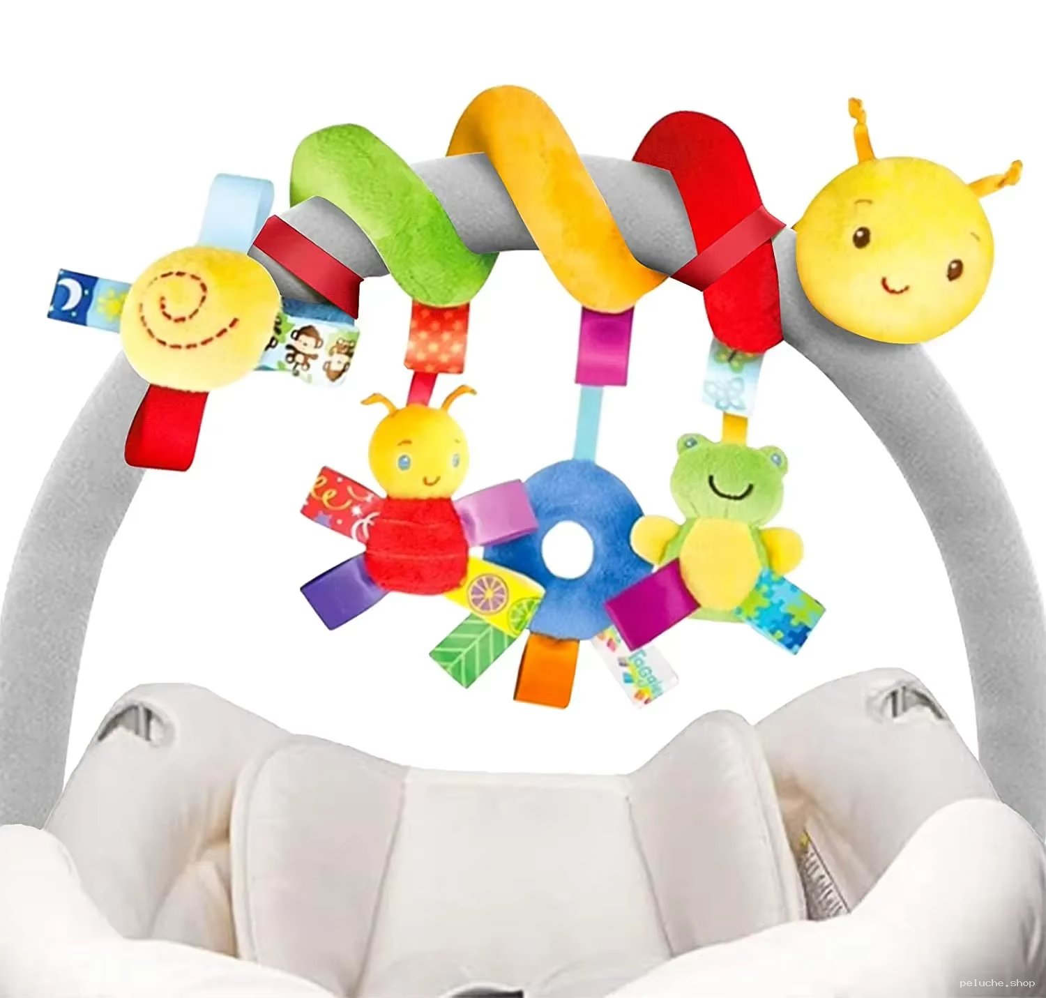 Jouet d'éveil spirale coloré pour poussette et siège auto bébé