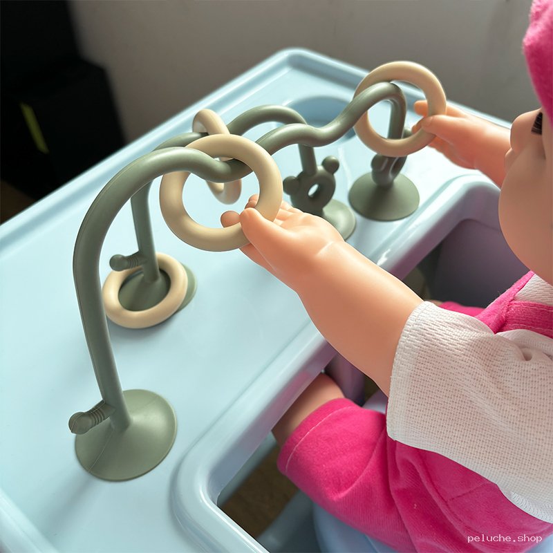 Jouet d'éveil bébé pour chaise haute | Anneaux silicone